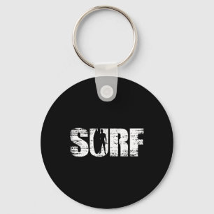 Surf - Distressed Look Surfing For Surfers Keychain
