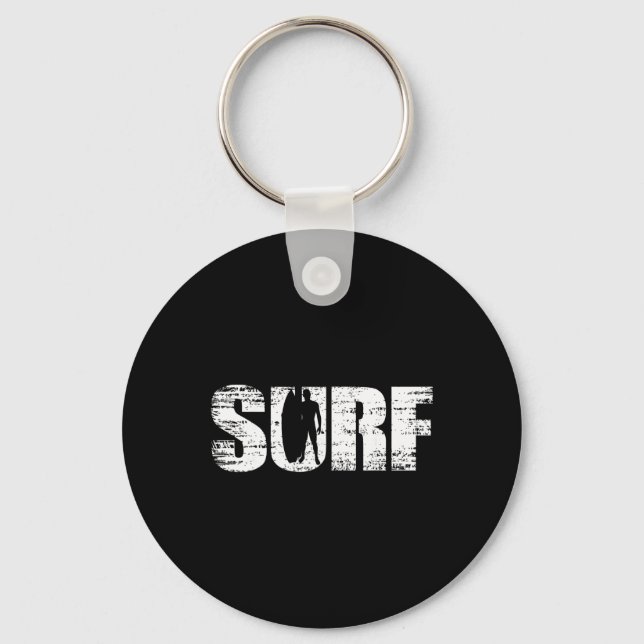 Surf - Distressed Look Surfing For Surfers  Keychain (Front)