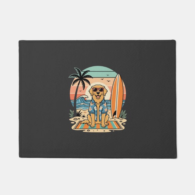 Surf Dog Retro Beach Summer Doormat (Front)