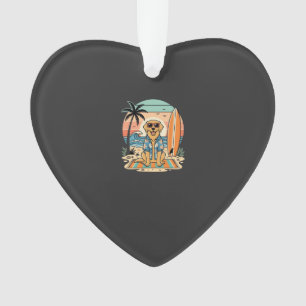 Surf Dog Retro Beach Summer Ornament