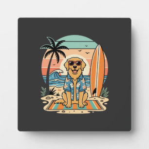 Surf Dog Retro Beach Summer Plaque