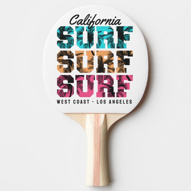 Surf Dreams: California Sunset Edition Ping Pong Paddle (Front)