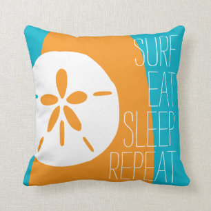 Surf Eat Sleep Repeat Throw Pillow