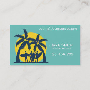 Surf école de surf professeur carte de visite