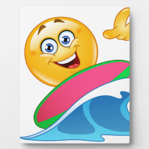 surf emoji plaque