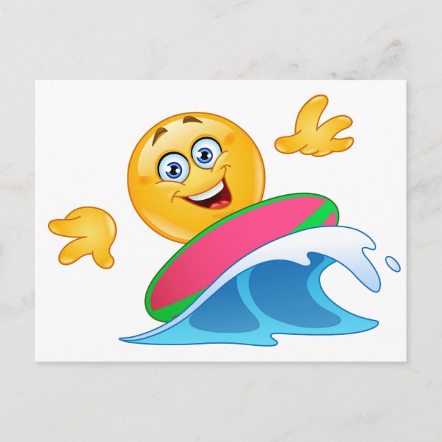 surf emoji postcard (Front)