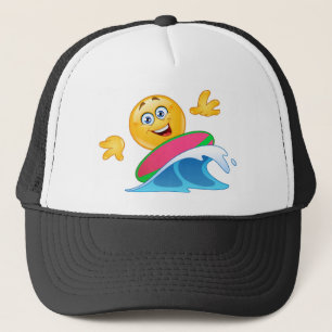surf emoji trucker hat