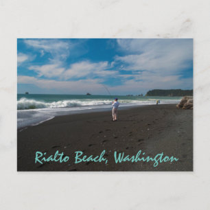Surf fishers Rialto Beach, Washington Postcard