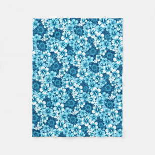 Surf floral hibiscus fleece blanket