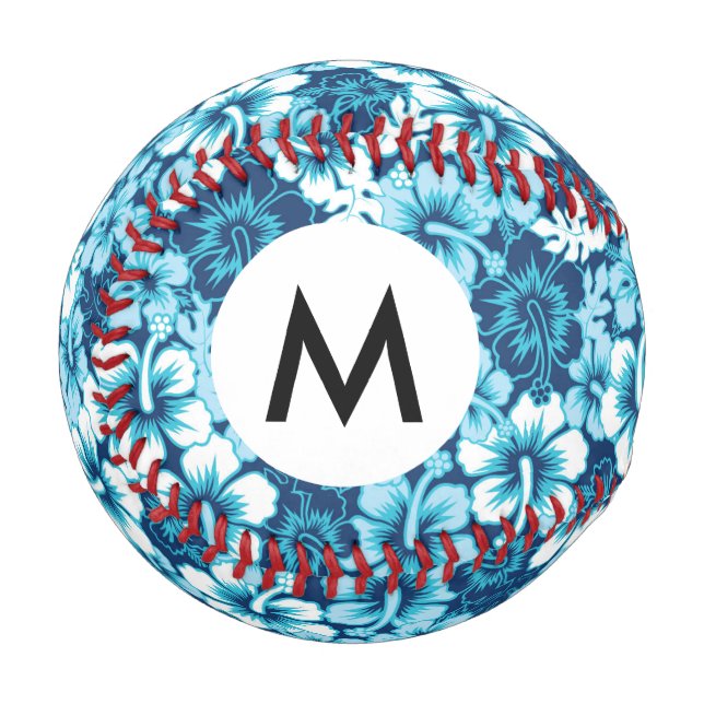 Surf Floral Hibiscus Pattern Baseball (Front Left)