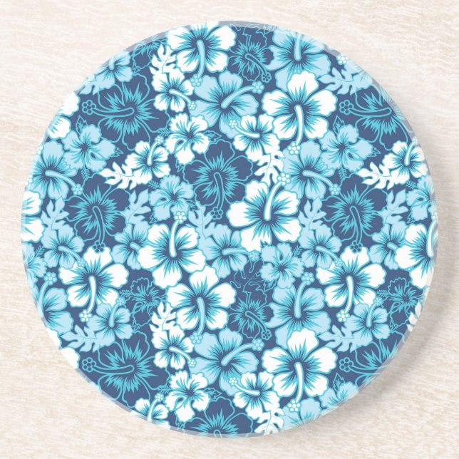 Surf Floral Hibiscus Pattern Coaster (Front)