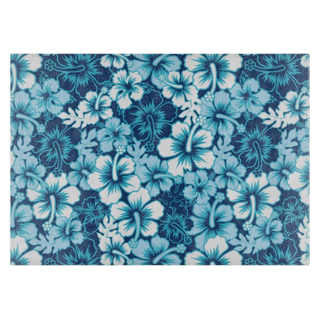Surf Floral Hibiscus Pattern Cutting Board (Front)