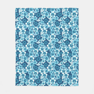 Surf Floral Hibiscus Pattern Fleece Blanket