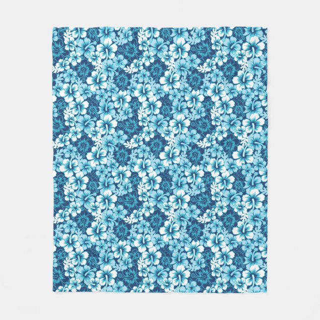 Surf Floral Hibiscus Pattern Fleece Blanket (Front)