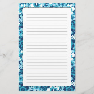 Surf Floral Hibiscus Pattern Stationery