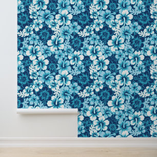 Surf Floral Hibiscus Pattern Wallpaper