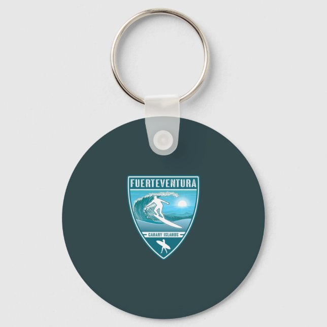 Surf Fuerteventura Canary Islands Spain Keychain (Front)