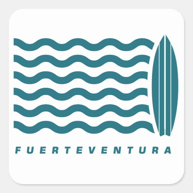 Surf Fuerteventura Square Sticker (Front)