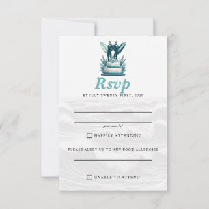 Surf Grooms Wedding RSVP Card