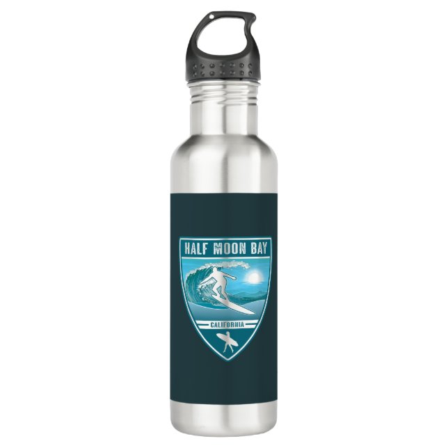 Surf Half Moon Bay California 710 Ml Water Bottle (Front)