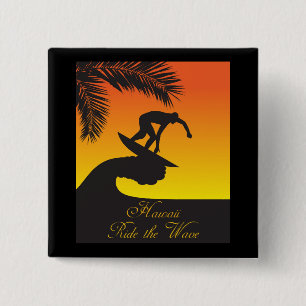 Surf:Hawaii 2 Inch Square Button