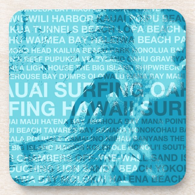 Surf Hawaii Green Room Dessous de verre hawaïens (Devant)
