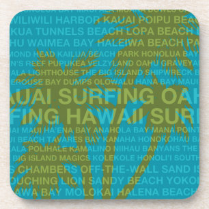 Surf Hawaii Palm Trees Dessous de verre hawaïens