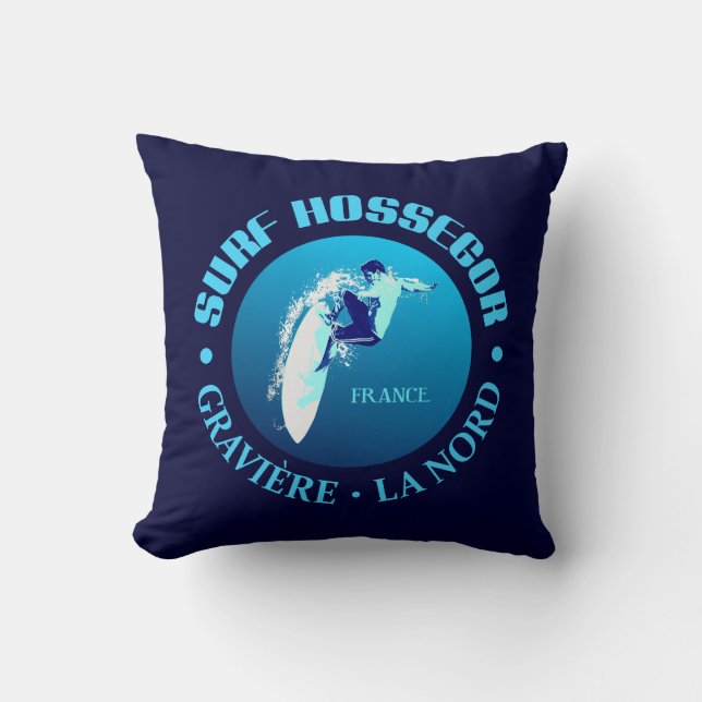 Surf Hossegor Throw Pillow (Front)