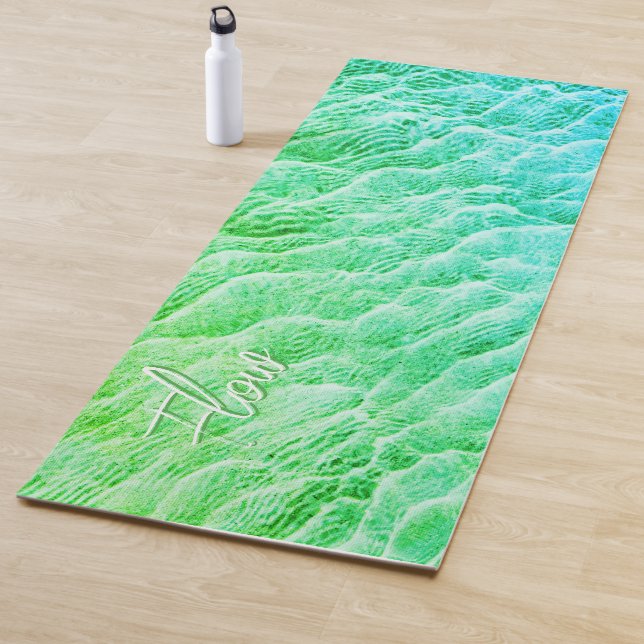 Surf-Inspired Beach Ocean Wave Flow Yoga Mat (In Situ)