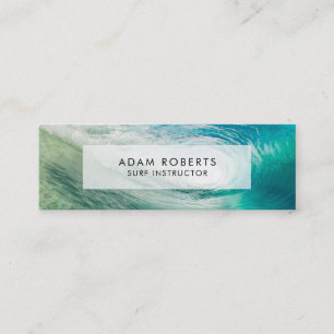 Surf Instructor Ocean Wave Professional Mini Business Card