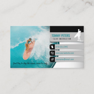 Surf Instructor Surfboard Active Vacations Business Card