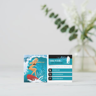 Surf Instructor Surfboard Active Vacations Business Card