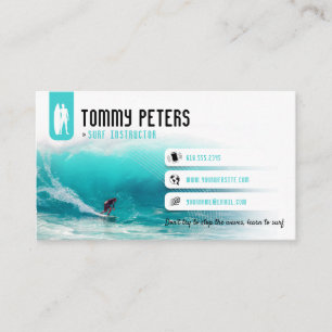 Surf Instructor Surfboard Active Vacations Business Card