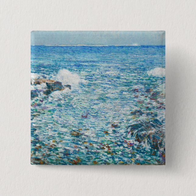 Surf, Isles of Shoals 2 Inch Square Button (Front)