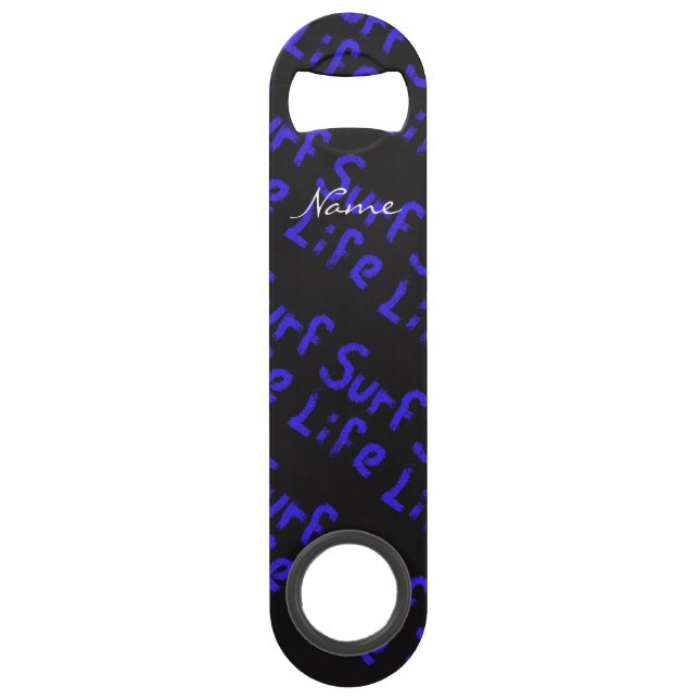 surf life spray-painted blue  any colour speed bottle opener (Front)