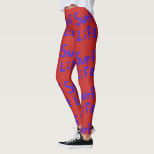 surf life Thunder_Cove red blue Leggings