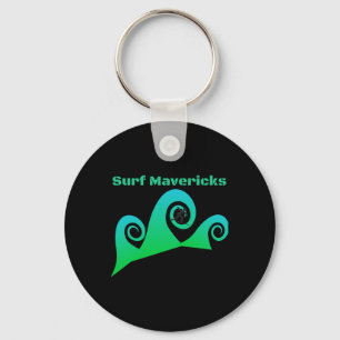 Surf Maverick's Surfing California Beaches Keychain