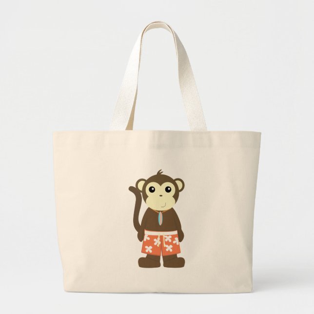 Surf Monkey Large Tote Bag (Front)