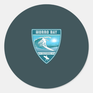 Surf Morro Bay California Classic Round Sticker