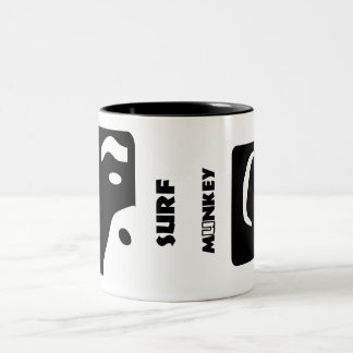 Surf Munkey logo on a mug