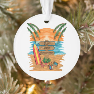 surf music happy summer ornament