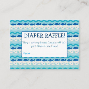 Surf 'N Fishies Diaper Raffle Tickets Enclosure Card
