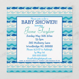 Surf 'N Fishies Nautical Baby Shower Invitation