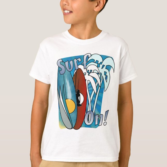 Surf On Kids T Shirt (Front)