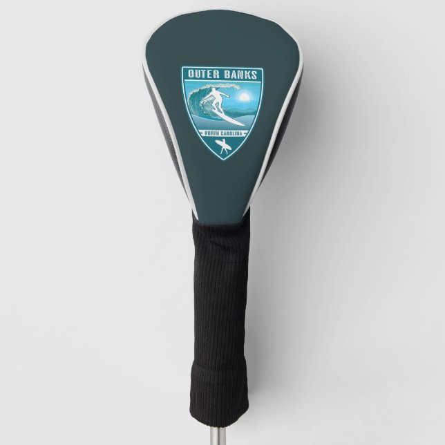 Surf Outer Banks North Carolina Golf Head Cover (Front)