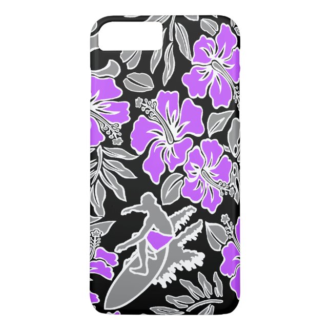 Surf Pareau Hawaiian Hibiscus Surfing Case-Mate iPhone Case (Back)