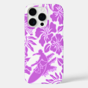 Surf Pareau Hawaiian Hibiscus Surfing Pink iPhone 16 Pro Case