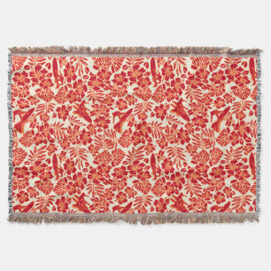 Surf Pareau Hawaiian Hibiscus Throw Blankets
