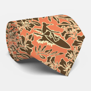 Surf Pareau Hawaiian Hibiscus Two-sided Printed Tie