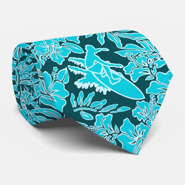 Surf Pareau Hawaiian Hibiscus Two-sided Printed Tie (Rolled)